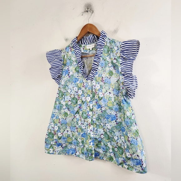 Entro Ruffle Floral Top - Picture 1 of 6